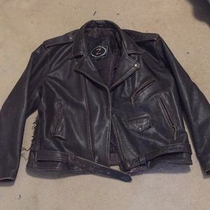 Thick Heavy Leather Biker Jacket